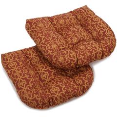 19-inch U-Shaped Outdoor Spun Polyester Tufted Dining Chair Cushion (Set of 2)