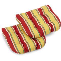 19-inch U-Shaped Outdoor Spun Polyester Tufted Dining Chair Cushion (Set of 2)