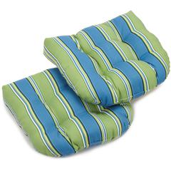 19-inch U-Shaped Outdoor Spun Polyester Tufted Dining Chair Cushion (Set of 2)