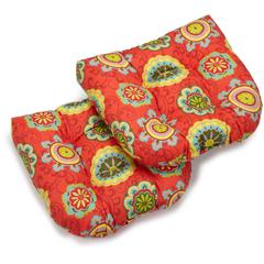 19-inch U-Shaped Outdoor Spun Polyester Tufted Dining Chair Cushion (Set of 2)