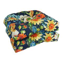 19-inch U-Shaped Patterned Spun Polyester Tufted Dining Chair Cushions (Set of 2) 93184-2CH-REO-59