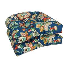19-inch U-Shaped Patterned Spun Polyester Tufted Dining Chair Cushions (Set of 2) 93184-2CH-REO-64