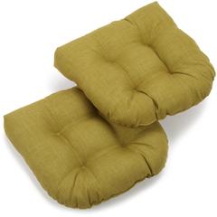 19-inch U-Shaped Outdoor Spun Polyester Tufted Dining Chair Cushion (Set of 2)