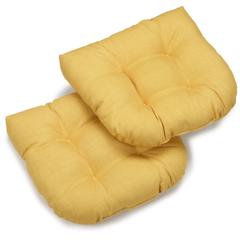 19-inch U-Shaped Outdoor Spun Polyester Tufted Dining Chair Cushion (Set of 2)