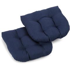 19-inch U-Shaped Outdoor Spun Polyester Tufted Dining Chair Cushion (Set of 2)