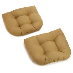 19-inch U-Shaped Outdoor Spun Polyester Tufted Dining Chair Cushion (Set of 2)