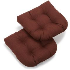 19-inch U-Shaped Outdoor Spun Polyester Tufted Dining Chair Cushion (Set of 2)