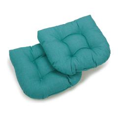 19-inch U-Shaped Solid Spun Polyester Tufted Dining Chair Cushions (Set of 2) 93184-2CH-REO-SOL-12