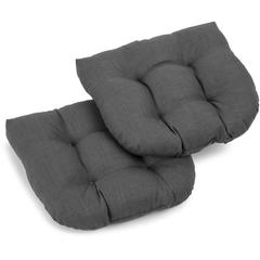 19-inch U-Shaped Outdoor Spun Polyester Tufted Dining Chair Cushion (Set of 2)