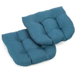 19-inch U-Shaped Outdoor Spun Polyester Tufted Dining Chair Cushion (Set of 2)