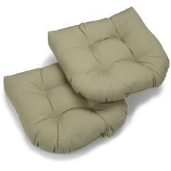 19-inch U-Shaped Twill Tufted Dining Chair Cushion (Set of 2)