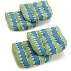 19-inch U-Shaped Spun Polyester Outdoor Tufted Dining Chair Cushions (Set of 4)
