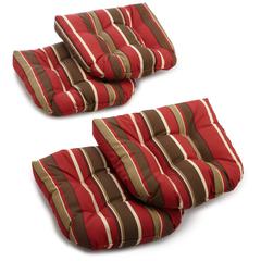 19-inch U-Shaped Spun Polyester Outdoor Tufted Dining Chair Cushions (Set of 4)