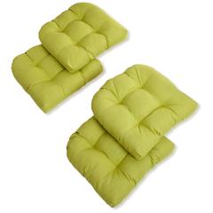 19-inch U-Shaped Spun Polyester Outdoor Tufted Dining Chair Cushions (Set of 4)