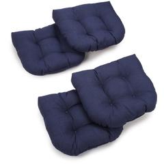 19-inch U-Shaped Spun Polyester Outdoor Tufted Dining Chair Cushions (Set of 4)