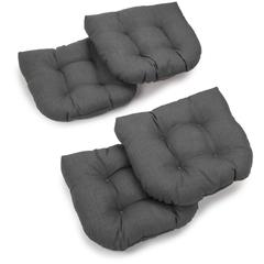 19-inch U-Shaped Spun Polyester Outdoor Tufted Dining Chair Cushions (Set of 4)