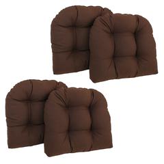 19-inch U-Shaped Solid Twill Tuffed Dining Chair Cushions (Set of 4) 93184-4CH-TW-CH