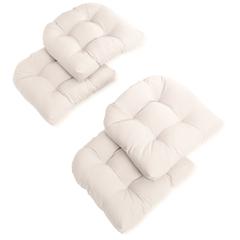 19-inch U-Shaped Solid Twill Tuffed Dining Chair Cushions (Set of 4) 93184-4CH-TW-EG