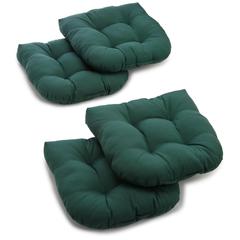 19-inch U-Shaped Solid Twill Tuffed Dining Chair Cushions (Set of 4) 93184-4CH-TW-FG