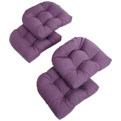 19-inch U-Shaped Solid Twill Tuffed Dining Chair Cushions (Set of 4) 93184-4CH-TW-GP