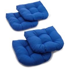 19-inch U-Shaped Solid Twill Tuffed Dining Chair Cushions (Set of 4) 93184-4CH-TW-RB
