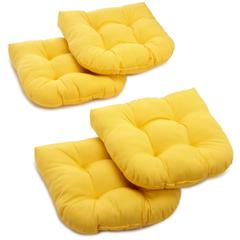 19-inch U-Shaped Solid Twill Tuffed Dining Chair Cushions (Set of 4) 93184-4CH-TW-SS