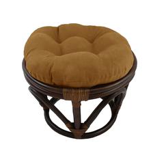18-inch Round Solid Microsuede Tufted, Footstool Cushion