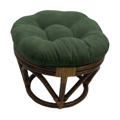 18-inch Round Solid Micro Suede Tufted Footstool Cushion