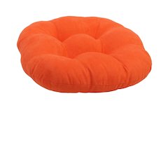 18-inch Round Solid Micro Suede Tufted Footstool Cushion