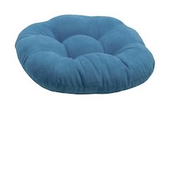 18-inch Round Solid Microsuede Tufted Footstool Cushion  93301-18IN-MS-TL