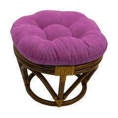 18-inch Round Solid Microsuede Tufted Footstool Cushion  93301-18IN-MS-UV