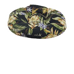 18-inch Round Spun Polyester Tufted Footstool Cushion
