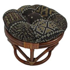 18-inch Round Tapestry  Tufted Footstool Cushion