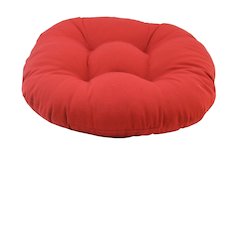 18-inch Round Solid Twill Tufted Footstool Cushion
