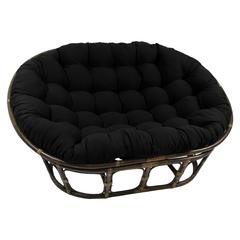 78-inch by 58-inch Solid Twill Double Papasan Cushion  93304-78-TW-BK