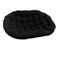 65-inch by 48-inch Solid Microsuede Double Papasan Cushion 93304-MS-BK