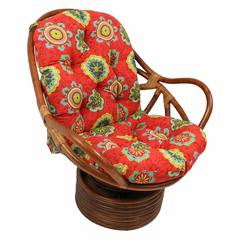 48-inch by 24-inch Patterned Outdoor Spun Polyester Swivel Rocker Cushion
