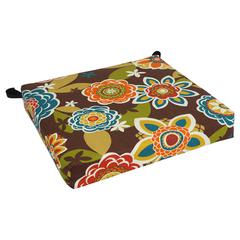 20-inch by 19-inch Patterned Outdoor Spun Polyester Chair Cushion