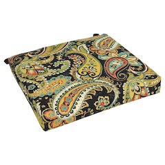 20-inch by 19-inch Patterned Outdoor Spun Polyester Chair Cushion