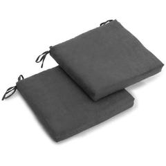 20-inch by 19-inch Solid Microsuede Chair Cushions (Set of 2)  93454-2CH-MS-GY