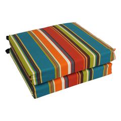 20-inch by 19-inch Patterned Outdoor Spun Polyester Chair Cushion