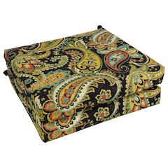 20-inch by 19-inch Patterned Outdoor Spun Polyester Chair Cushions (Set of 2)