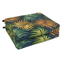 20-inch by 19-inch Patterned Outdoor Spun Polyester Chair Cushion