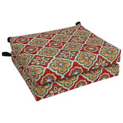 20-inch by 19-inch Patterned Outdoor Spun Polyester Chair Cushion