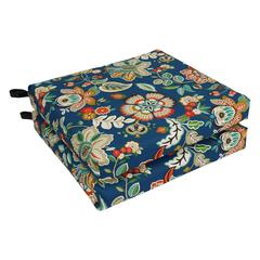 20-inch by 19-inch Patterned Outdoor Spun Polyester Chair Cushion