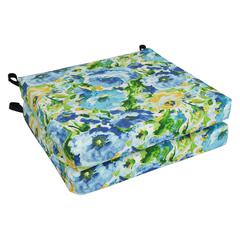 20-inch by 19-inch Patterned Outdoor Spun Polyester Chair Cushion