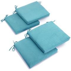 20-inch by 19-inch Solid Microsuede Chair Cushions (Set of 4) 93454-4CH-MS-AB