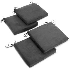 20-inch by 19-inch Solid Microsuede Chair Cushions (Set of 4) 93454-4CH-MS-GY