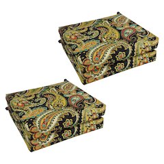 20-inch by 19-inch Patterned Outdoor Spun Polyester Chair Cushions (Set of 4)
