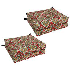 20-inch by 19-inch Patterned Outdoor Spun Polyester Chair Cushion